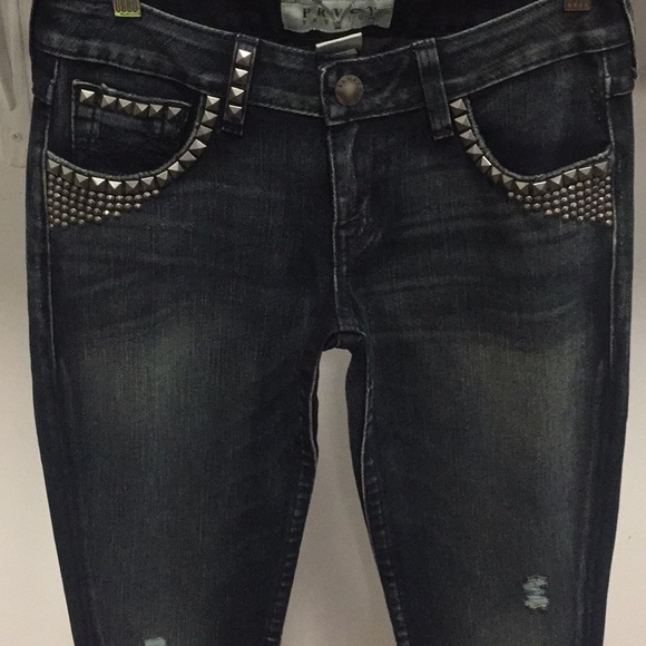 NEW PRIVACY PANT STUDDED SKINNY SLIM PRVCY premium denim jean skinny - Picture 7 of 8
